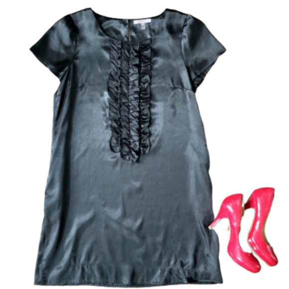 DKNYC Dresses & Skirts - DKNYC Black Silky Short Sleeve Dress - L